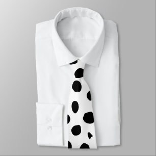 Cravate Cheetah Spots Print Black And White
