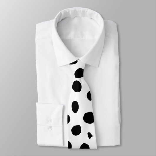 Cravate Cheetah Spots Print Black And White (Attaché)