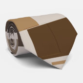 Cravate Chemise à carreaux géométriques marrons rétro pour (Roulé)