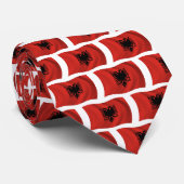 Cravate Chemise à drapeau albanais (Roulé)