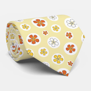 Cravate Chemise à fleurs jaunes à pois