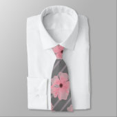 Cravate Chemise à fleurs roses et rayures (Attaché)