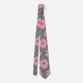 Cravate Chemise à fleurs roses et rayures (Dos)