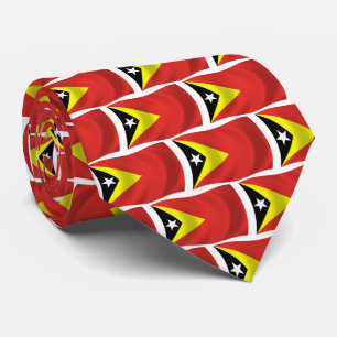 Cravate Chemise à motif de drapeau du Timor oriental