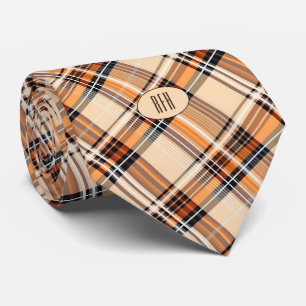 Cravate Chemise à nœud diagonale à carreaux stylée Monogra