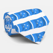Cravate Chemise à rayures avec drapeau de Micronésie (Roulé)