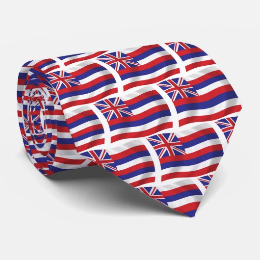 Cravate Chemise à rayures avec drapeau d'Hawaii (Roulé)