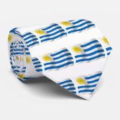 Cravate Chemise à rayures avec drapeau uruguayen (Roulé)