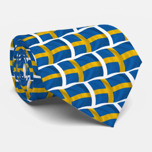 Cravate Chemise à rayures du drapeau suédois