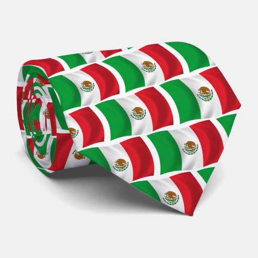 Cravate Chemise avec drapeau du Mexique (Roulé)