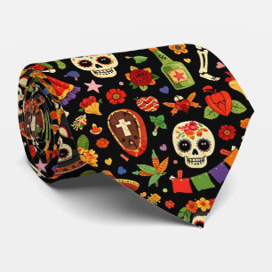 Cravate Chemise Día de los Muertos (Dos marron)