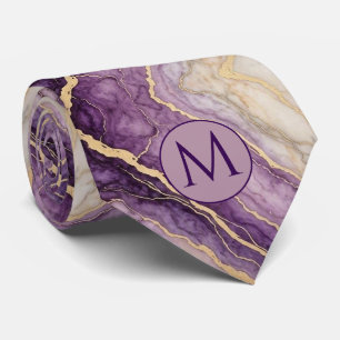 Cravate Chemise en soie fausse Monogram Marbre violet +
