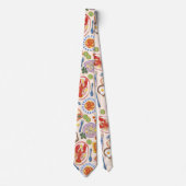Cravate Chemise rouge homard et crevettes Motif Marin Crav (Devant)