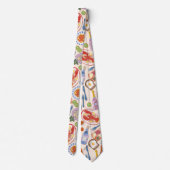 Cravate Chemise rouge homard et crevettes Motif Marin Crav (Dos)