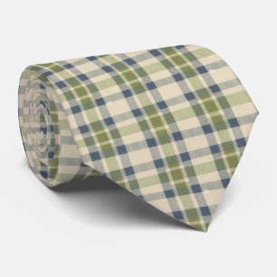 Cravate Chemise verte sauge poussiéreuse à carreaux Vichy