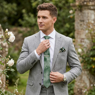 Cravate Chemise verte sauge poussiéreuse pour hommes – Élé