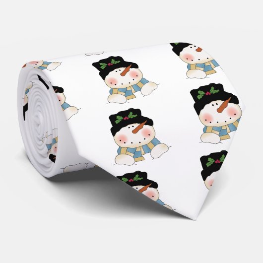 Cravate Chemises et cadeaux Snowman souriants (Roulé)
