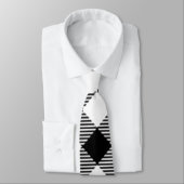 Cravate chèque de buffle, noir et blanc (Attaché)