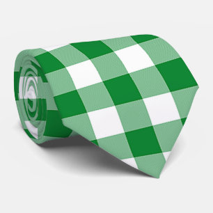 Cravate Chèques de buffle blanc vert moderne jetés