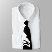 Cravate Chèques et tourbillons - Noir et Blanc (Attaché)