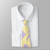 Cravate Chèques et tourbillons - Pastel Jaune et Violet (Attaché)