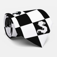 Chèques noir et blanc élégant Motif & Dragon