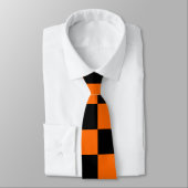 Cravate Chèques orange et noir (Attaché)