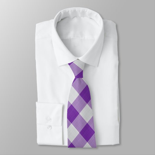 Cravate Chèques violets et blancs Cool Motif classique (Attaché)