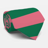 Cravate Chérie Picket Rose Vert Bande (Roulé)