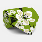 CRAVATE CHERRY BLOSSOM - SAKURA (MATCHA GREEN) (Roulé)