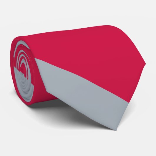 Cravate Cherry et Grey University Stripe (Roulé)