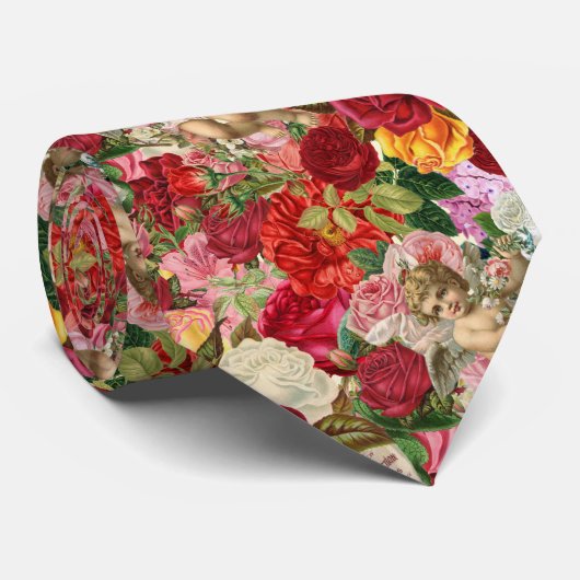 Cravate Cherub victorien et Rose Scrapbook Chintzy Retro (Roulé)