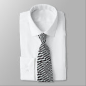 Cravate Chess board diagonal black and white neck tie (Attaché)