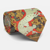 Cravate CHEVAL BLANC RAMPANT, ARBRES EN BOIS Art Nouveau (Roulé)