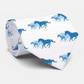 Cravate Cheval de course (bleu) (Roulé)