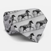 Cravate Cheval de marche noir et blanc (Roulé)