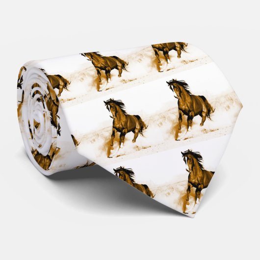 Cravate Cheval en course (Roulé)