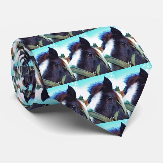 Cravate cheval miniature gros plan (Roulé)