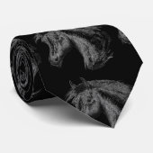 Cravate Cheval : Noir (Roulé)