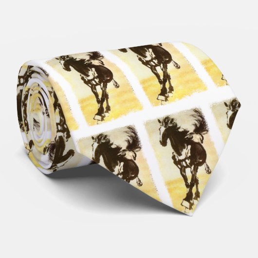 Cravate Cheval noir (Roulé)