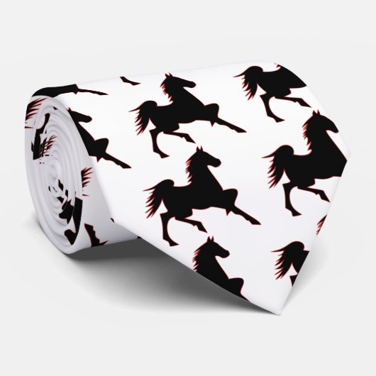 Cravate Cheval noir (Roulé)