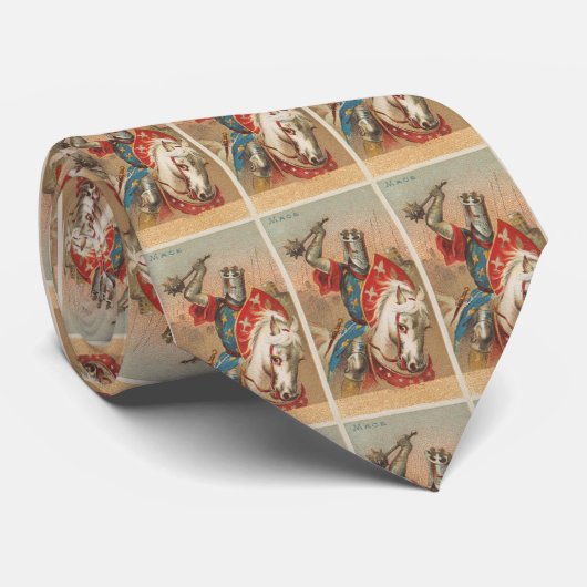 Cravate Chevalier vintage avec une illustration de la mass (Roulé)