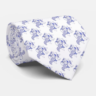 Cravate Chevaux Bleus et Blancs