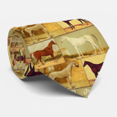 Cravate Chevaux d'Arabie vintage - collage (Roulé)