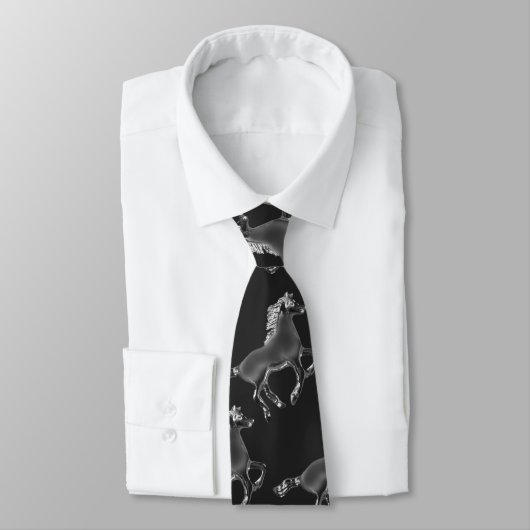 Cravate Chevaux d'argent (Attaché)