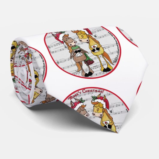 Cravate Chevaux de covoiturage - 'Mare'y Christmas (Roulé)