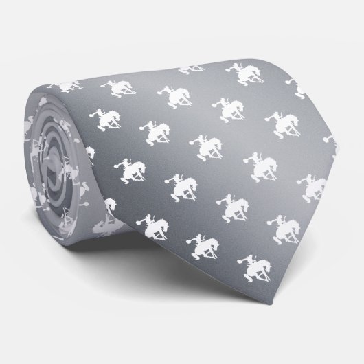 Cravate Chevaux de rodéo | Argent graphique (Roulé)