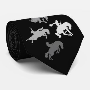 Cravate Chevaux de rodéo   Noir