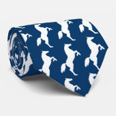 Cravate Chevaux en Silhouette | Bleu (Roulé)