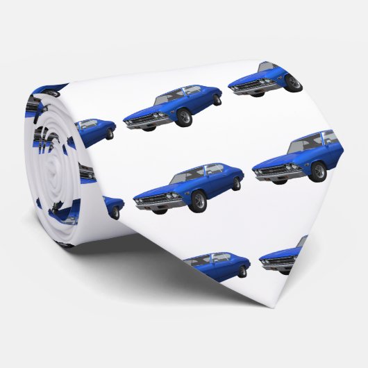 Cravate Chevelle 1969 solides solubles : Finition bleue (Roulé)